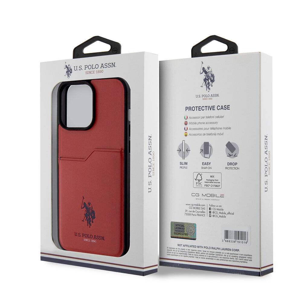 iPhone 15 Pro Max Kılıf U.S. Polo Assn. Orjinal Lisanslı Baskı Logolu PU Kartlıklı Kapak
