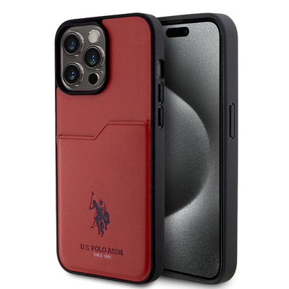 iPhone 15 Pro Max Kılıf U.S. Polo Assn. Orjinal Lisanslı Baskı Logolu PU Kartlıklı Kapak