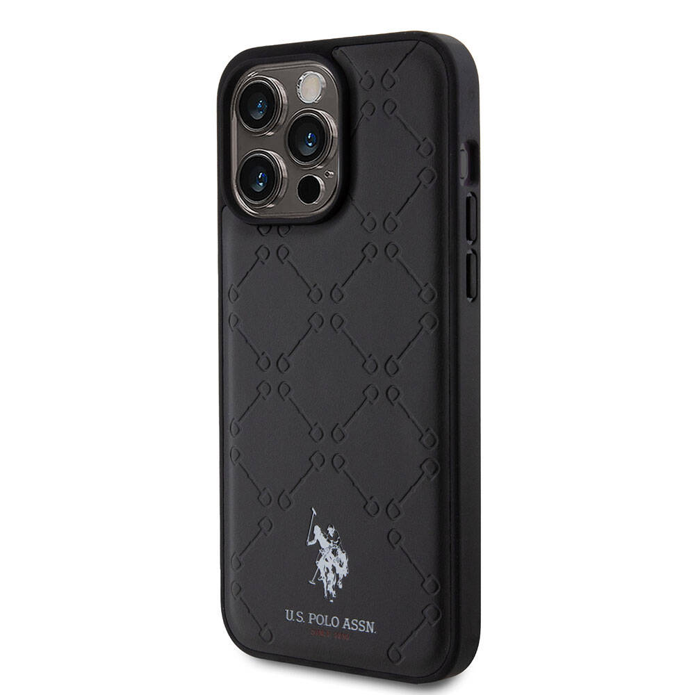 iPhone 15 Pro Max Kılıf U.S. Polo Assn. Orjinal Lisanslı HS Desenli Baskı Logolu Suni Deri Kapak