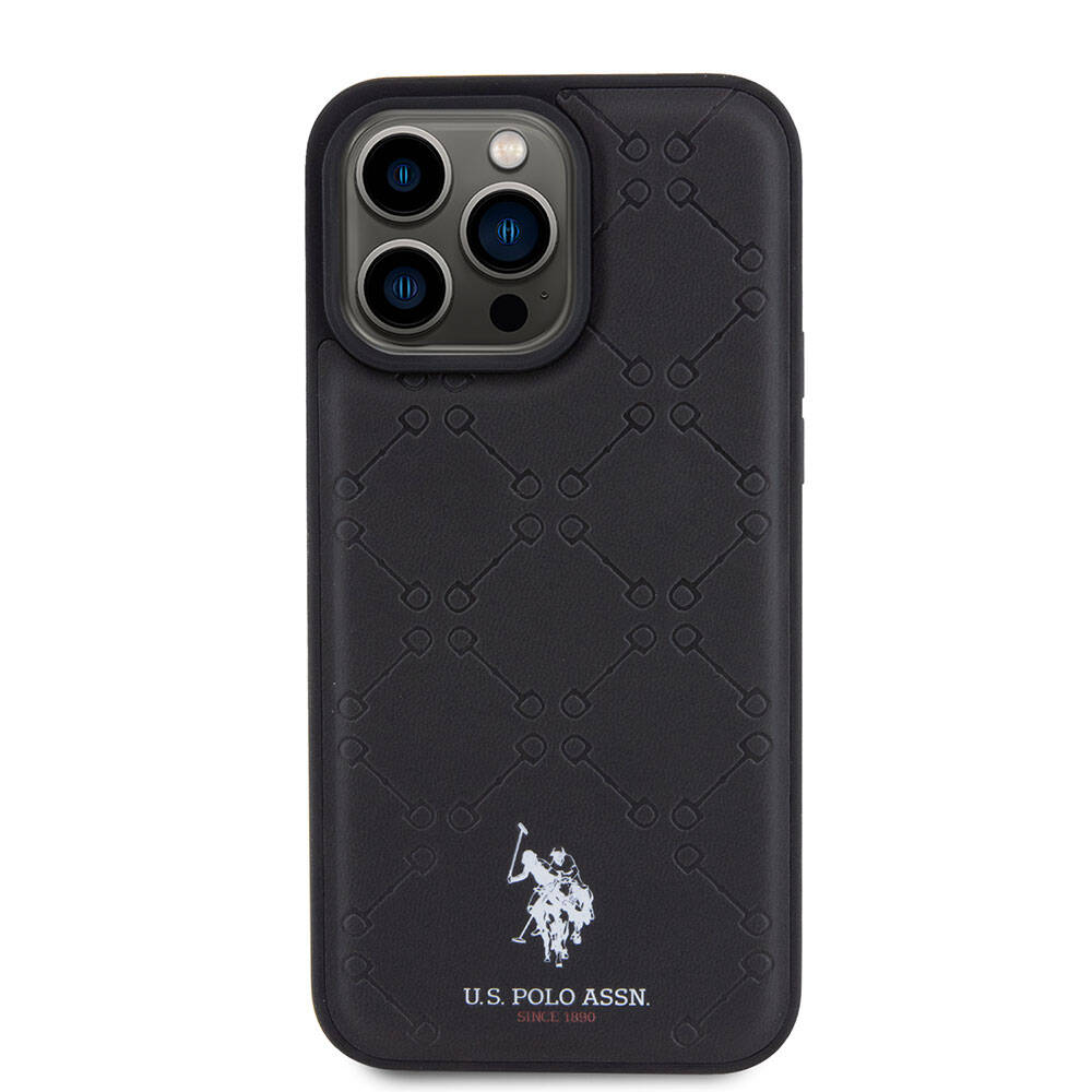 iPhone 15 Pro Max Kılıf U.S. Polo Assn. Orjinal Lisanslı HS Desenli Baskı Logolu Suni Deri Kapak