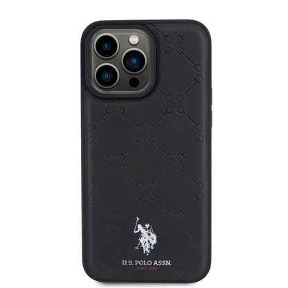 iPhone 15 Pro Max Kılıf U.S. Polo Assn. Orjinal Lisanslı HS Desenli Baskı Logolu Suni Deri Kapak