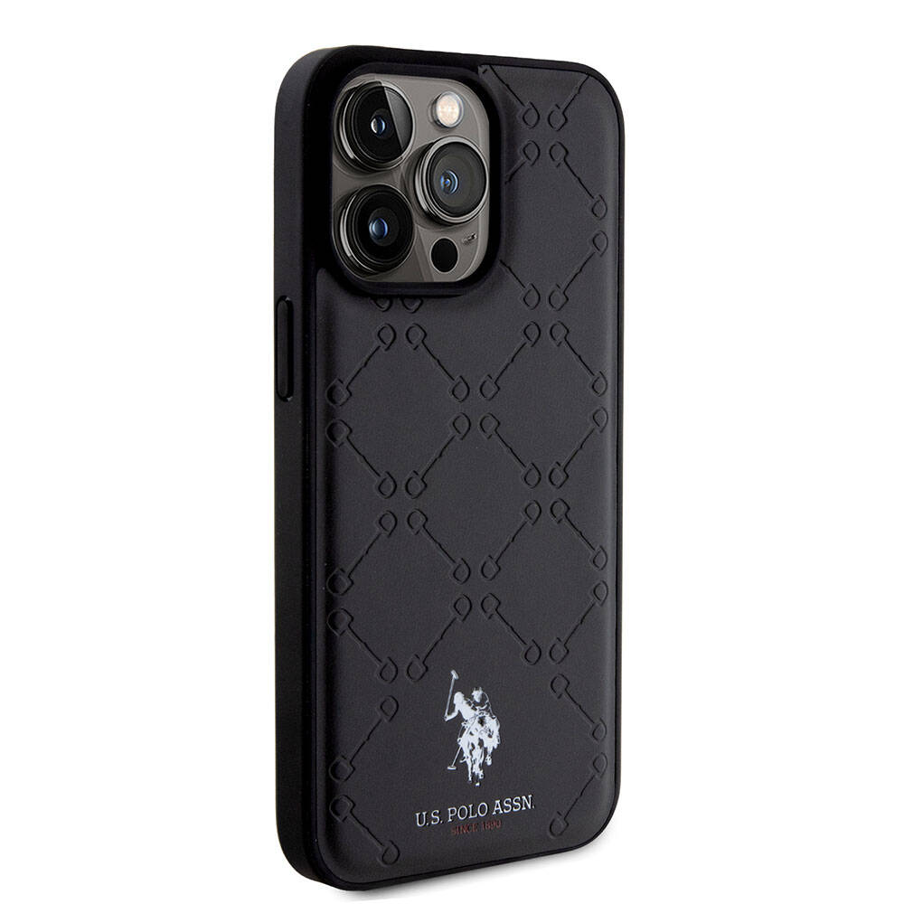 iPhone 15 Pro Max Kılıf U.S. Polo Assn. Orjinal Lisanslı HS Desenli Baskı Logolu Suni Deri Kapak
