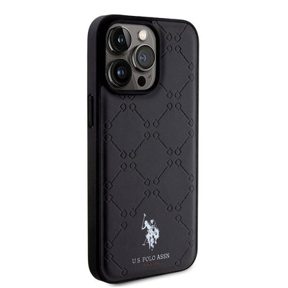 iPhone 15 Pro Max Kılıf U.S. Polo Assn. Orjinal Lisanslı HS Desenli Baskı Logolu Suni Deri Kapak