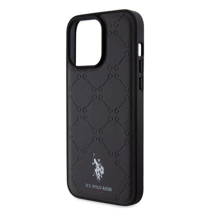 iPhone 15 Pro Max Kılıf U.S. Polo Assn. Orjinal Lisanslı HS Desenli Baskı Logolu Suni Deri Kapak