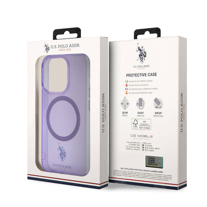 iPhone 15 Pro Max Kılıf U.S. Polo Assn. Orjinal Lisanslı M-safe Şarj Özellikli Transparan Tasarım Kapak