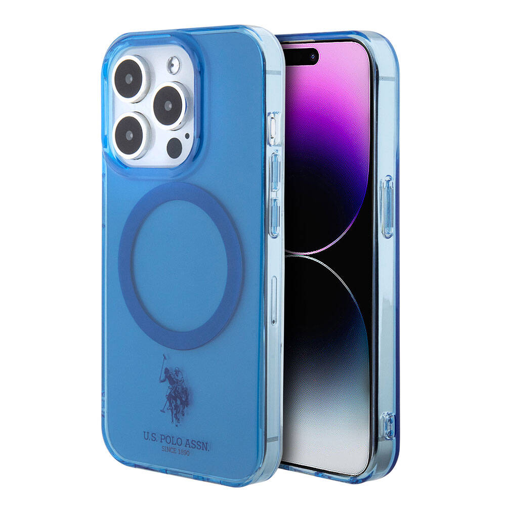 iPhone 15 Pro Max Kılıf U.S. Polo Assn. Orjinal Lisanslı M-safe Şarj Özellikli Transparan Tasarım Kapak