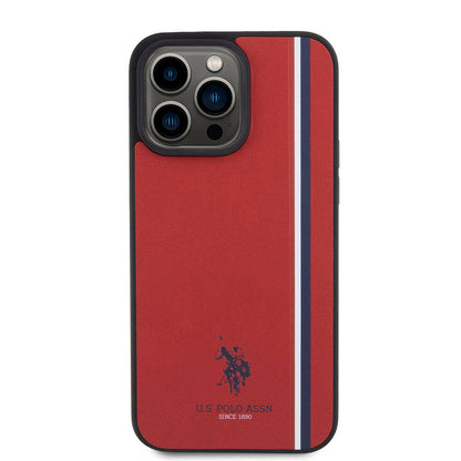 iPhone 15 Pro Max Kılıf U.S. Polo Assn. Orjinal Lisanslı Üç Renk Şerit Tasarımlı Baskı Logolu Kapak