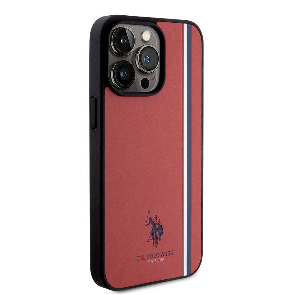iPhone 15 Pro Max Kılıf U.S. Polo Assn. Orjinal Lisanslı Üç Renk Şerit Tasarımlı Baskı Logolu Kapak