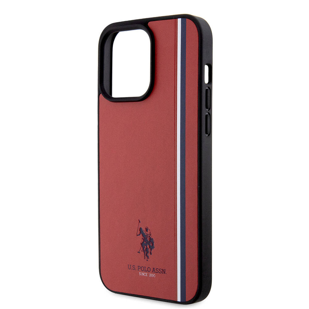 iPhone 15 Pro Max Kılıf U.S. Polo Assn. Orjinal Lisanslı Üç Renk Şerit Tasarımlı Baskı Logolu Kapak