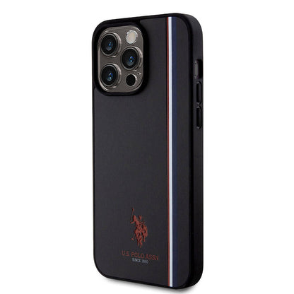 iPhone 15 Pro Max Kılıf U.S. Polo Assn. Orjinal Lisanslı Üç Renk Şerit Tasarımlı Baskı Logolu Kapak
