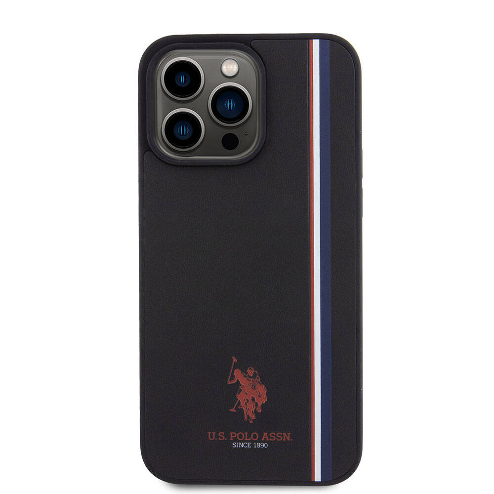 iPhone 15 Pro Max Kılıf U.S. Polo Assn. Orjinal Lisanslı Üç Renk Şerit Tasarımlı Baskı Logolu Kapak