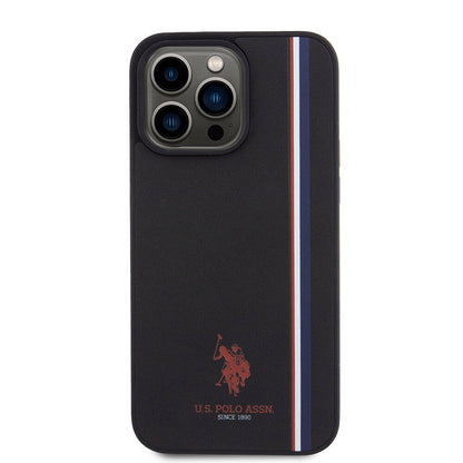 iPhone 15 Pro Max Kılıf U.S. Polo Assn. Orjinal Lisanslı Üç Renk Şerit Tasarımlı Baskı Logolu Kapak