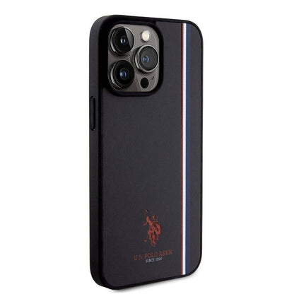 iPhone 15 Pro Max Kılıf U.S. Polo Assn. Orjinal Lisanslı Üç Renk Şerit Tasarımlı Baskı Logolu Kapak