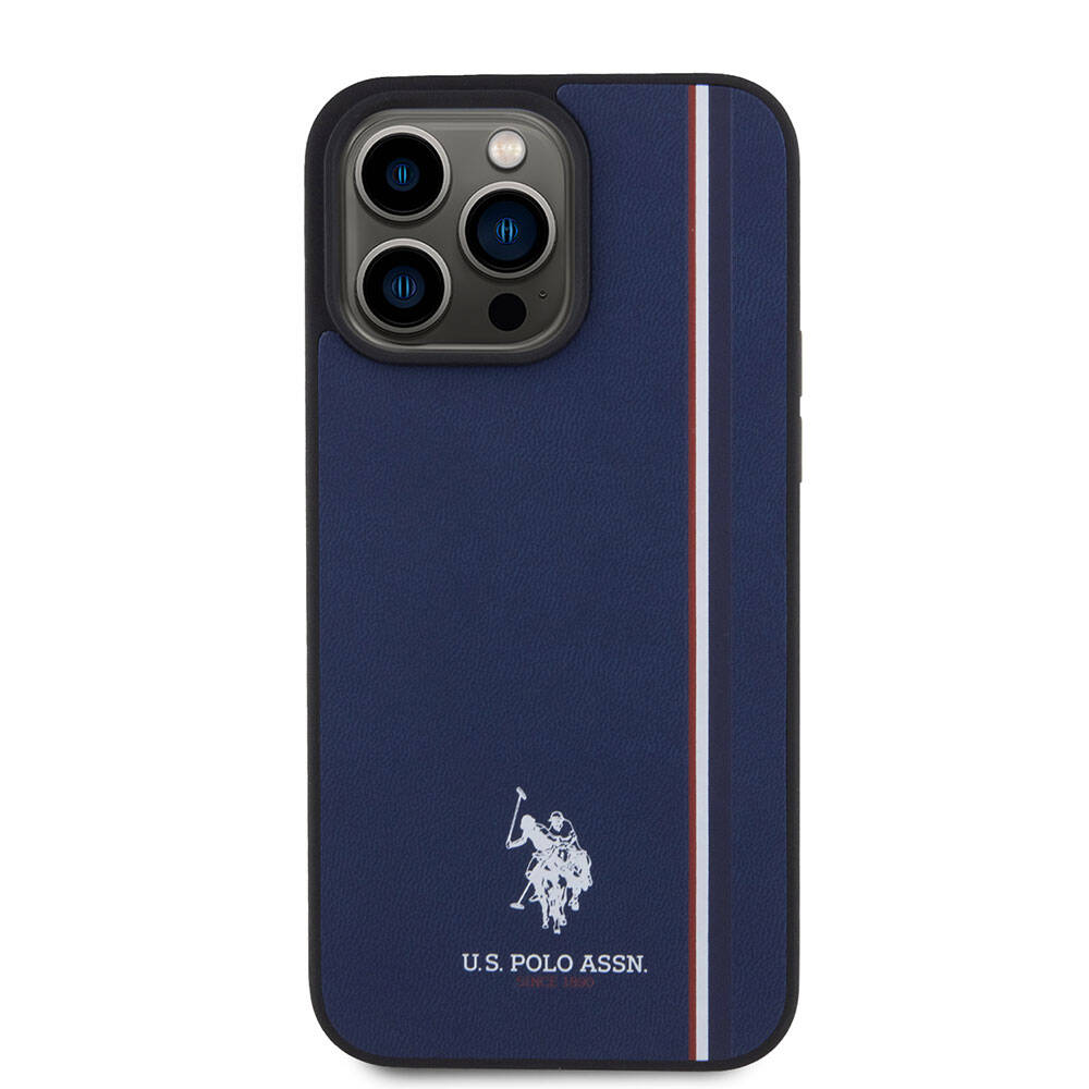 iPhone 15 Pro Max Kılıf U.S. Polo Assn. Orjinal Lisanslı Üç Renk Şerit Tasarımlı Baskı Logolu Kapak