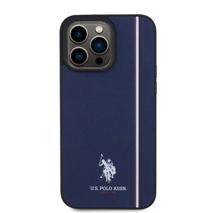 iPhone 15 Pro Max Kılıf U.S. Polo Assn. Orjinal Lisanslı Üç Renk Şerit Tasarımlı Baskı Logolu Kapak