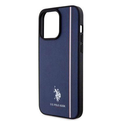 iPhone 15 Pro Max Kılıf U.S. Polo Assn. Orjinal Lisanslı Üç Renk Şerit Tasarımlı Baskı Logolu Kapak