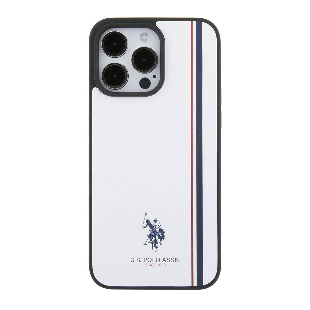 iPhone 15 Pro Max Kılıf U.S. Polo Assn. Orjinal Lisanslı Üç Renk Şerit Tasarımlı Baskı Logolu Kapak