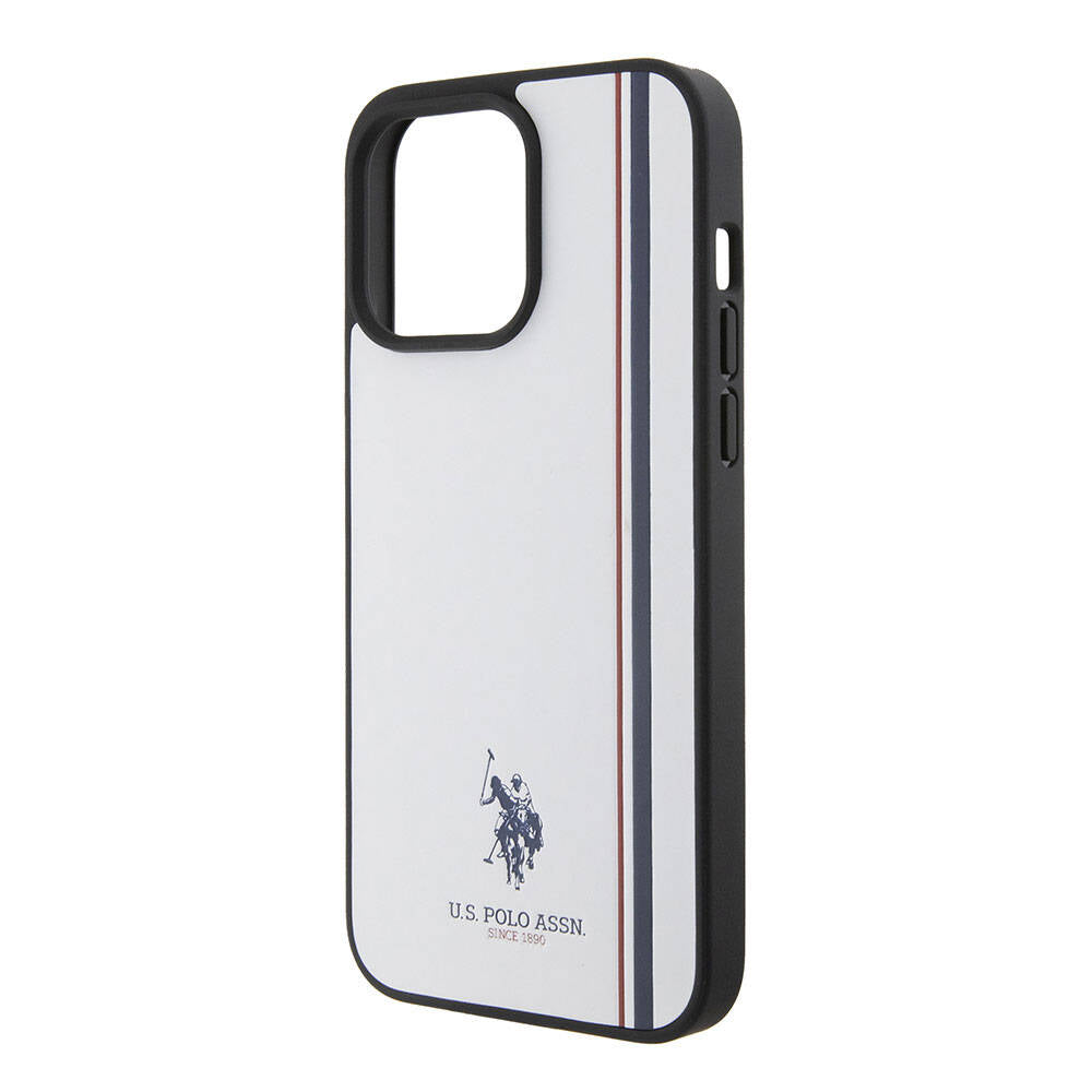 iPhone 15 Pro Max Kılıf U.S. Polo Assn. Orjinal Lisanslı Üç Renk Şerit Tasarımlı Baskı Logolu Kapak