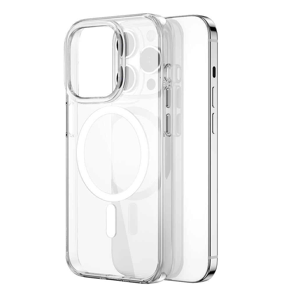 iPhone 15 Pro Max Kılıf Wiwu BC-022 M-safe Şarj Özellikli Şeffaf Transparan Kapak