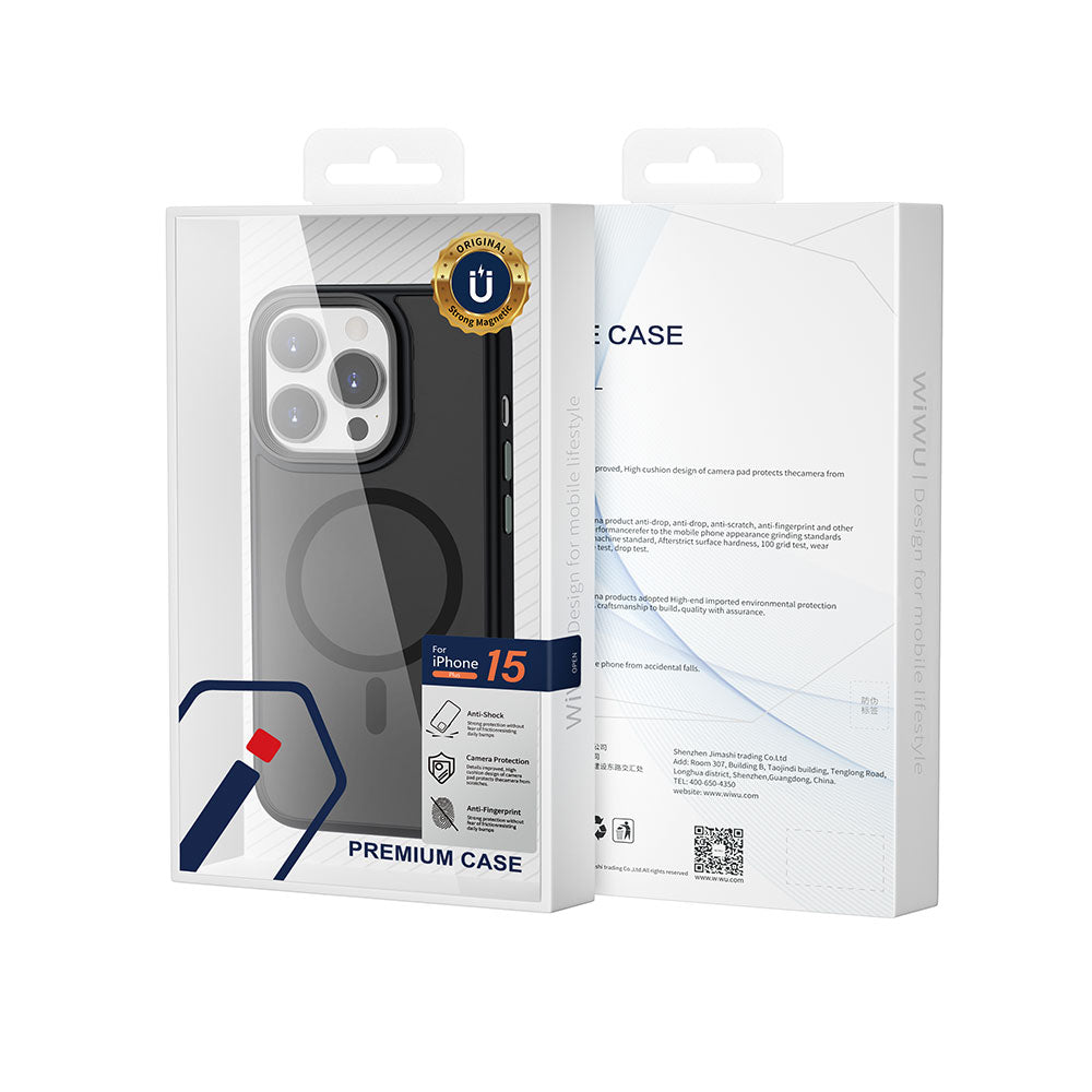 iPhone 15 Pro Max Kılıf Wiwu FGG-011 M-safe Şarj Özellikli Kamera Korumalı Kapak
