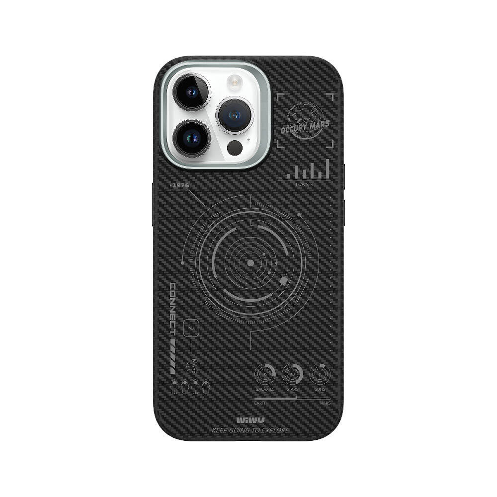 iPhone 15 Pro Max Kılıf Wiwu HHX-016 Karbon Fiber 600D Mars Kevlar Kapak