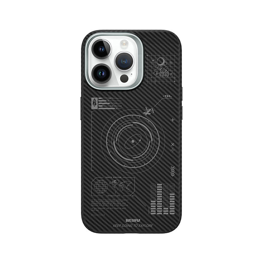 iPhone 15 Pro Max Kılıf Wiwu KJZ-017 Karbon Fiber 600D Explore Kevlar Kapak