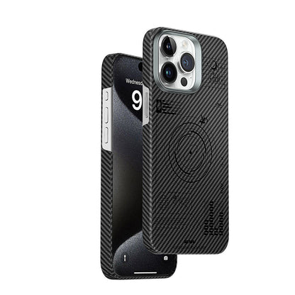 iPhone 15 Pro Max Kılıf Wiwu KJZ-017 Karbon Fiber 600D Explore Kevlar Kapak