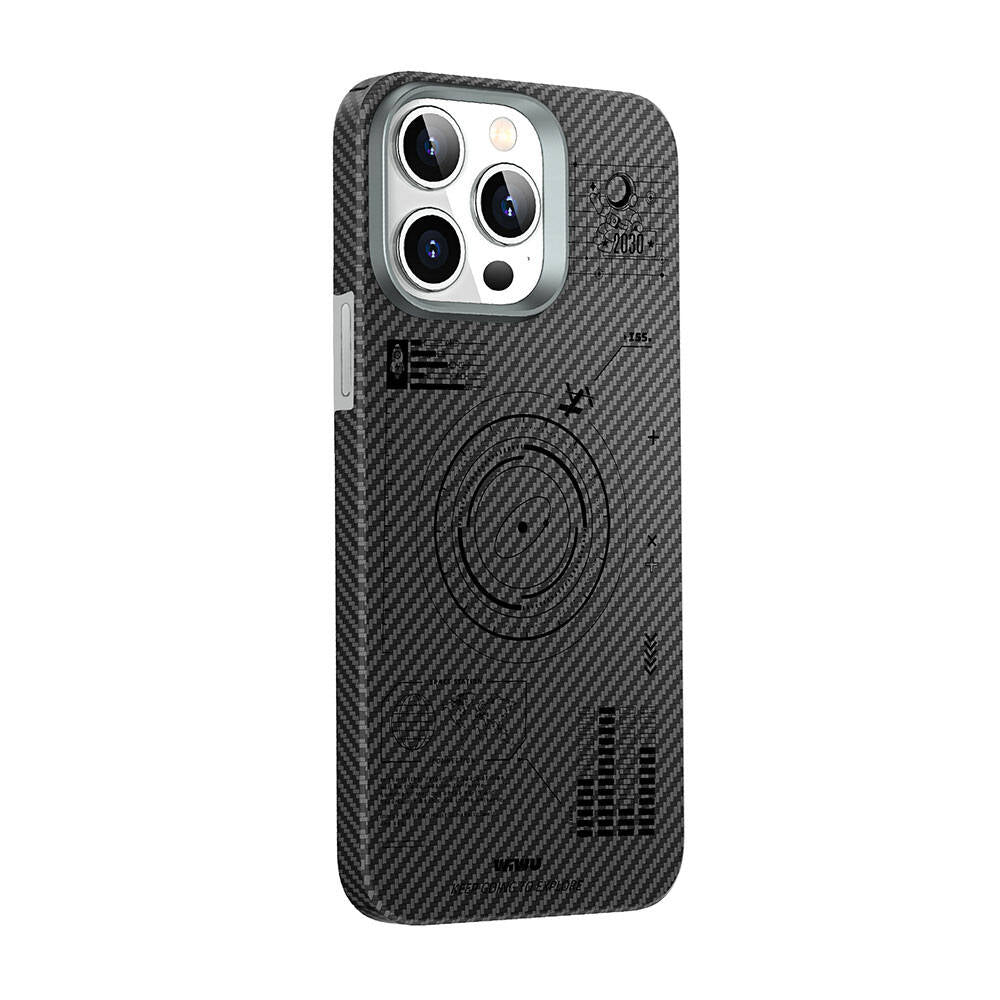 iPhone 15 Pro Max Kılıf Wiwu KJZ-017 Karbon Fiber 600D Explore Kevlar Kapak