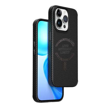 iPhone 15 Pro Max Kılıf Wiwu LCC-107 Karbon Fiber M-safe Şarj Özellikli Kamera Korumalı Kabon Kapak
