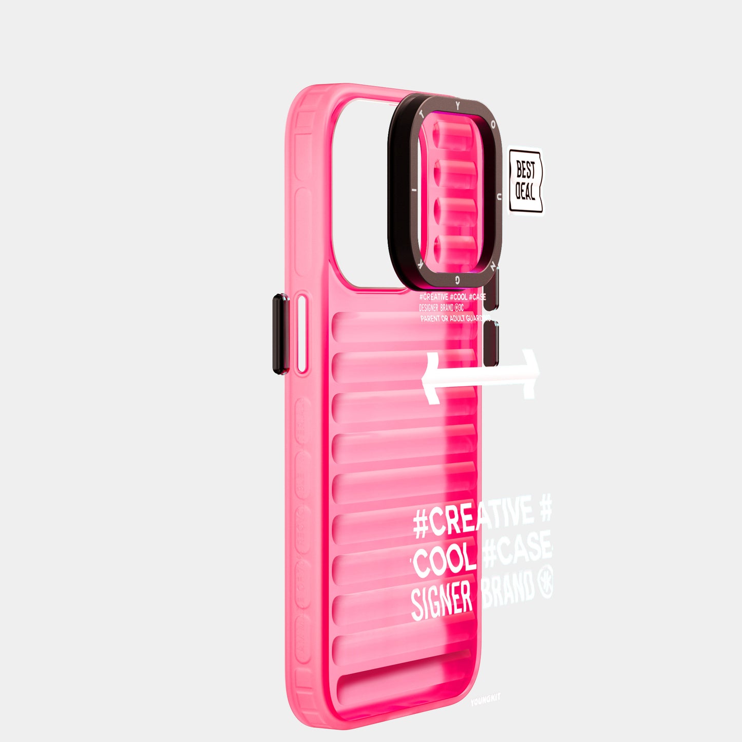 iPhone 15 Pro Max Kılıf YoungKit Luggage FireFly Serisi Kapak