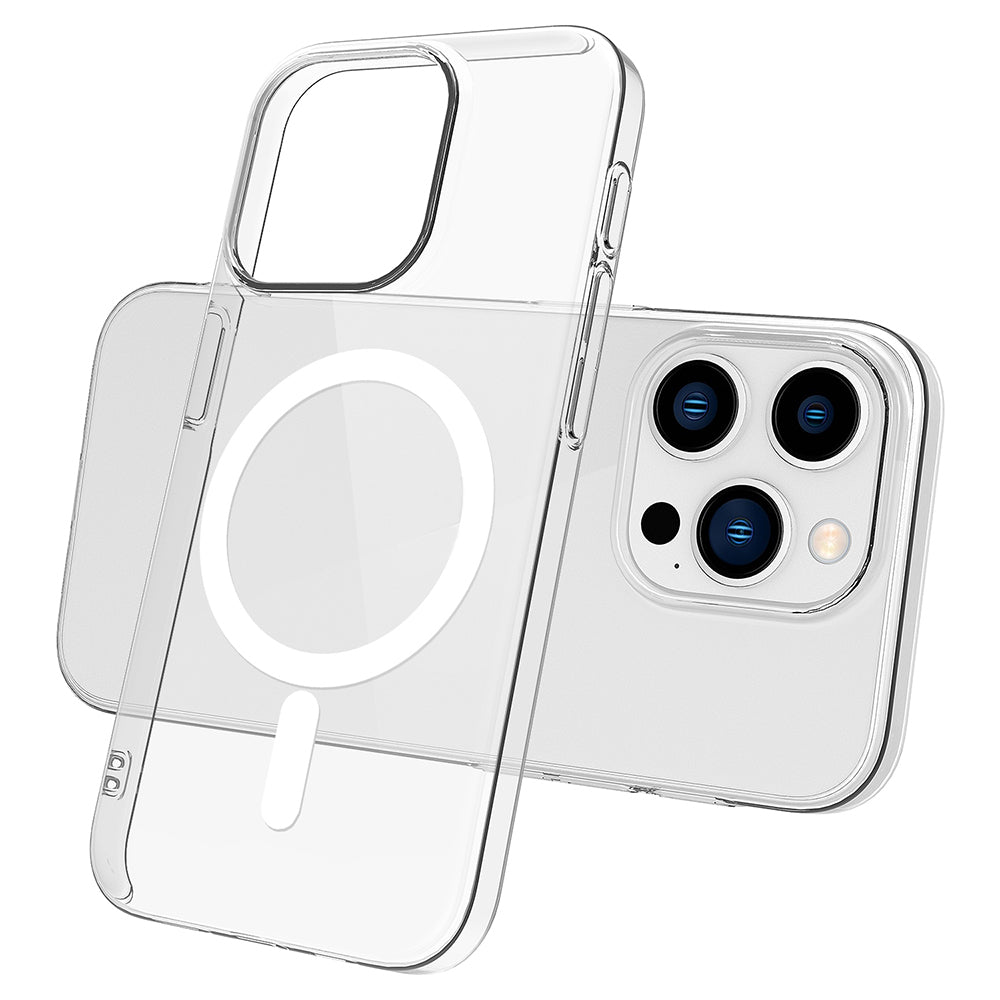 Apple iPhone 15 Pro Max Kılıf Zore M-safe Şarj Özellikli Şeffaf Tek Kamera Çerçeveli Porto Kapak