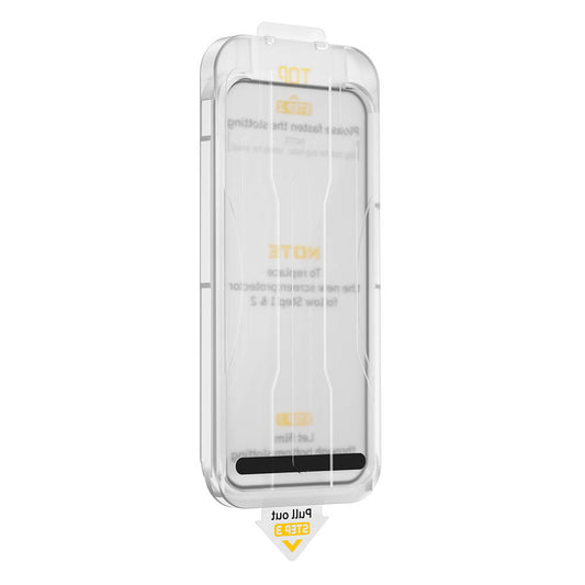 iPhone 15 Pro Wiwu SQ-008 Oleofobik Easy Install Darbeye Karşı Dayanıklı Temperli Cam Ekran Koruyucu + Kolay Uygulama Aparatlı