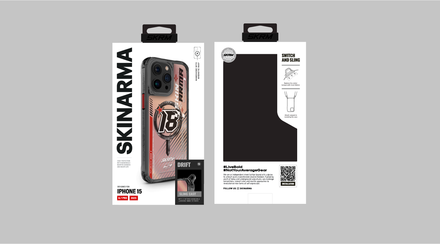 iPhone 15 Pro Max SkinArma M-safe Şarj Özellikli Sticker Yapıştırmalı Drift Kapak