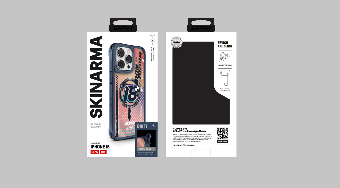 iPhone 15 Pro Max SkinArma M-safe Şarj Özellikli Sticker Yapıştırmalı Drift Kapak