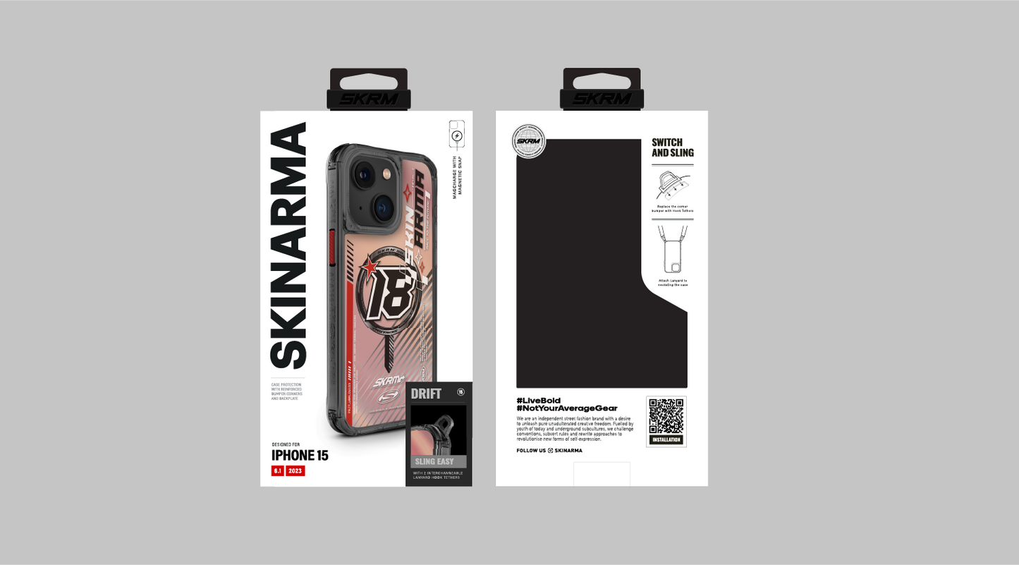 iPhone 15 SkinArma M-safe Şarj Özellikli Sticker Yapıştırmalı Drift Kapak