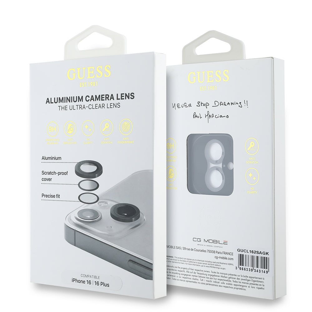 iPhone 16 Guess Orjinal Lisanslı Metal Kamera Lens Koruyucu