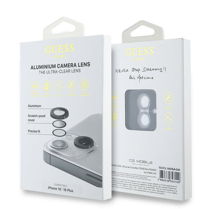 iPhone 16 Guess Orjinal Lisanslı Metal Kamera Lens Koruyucu