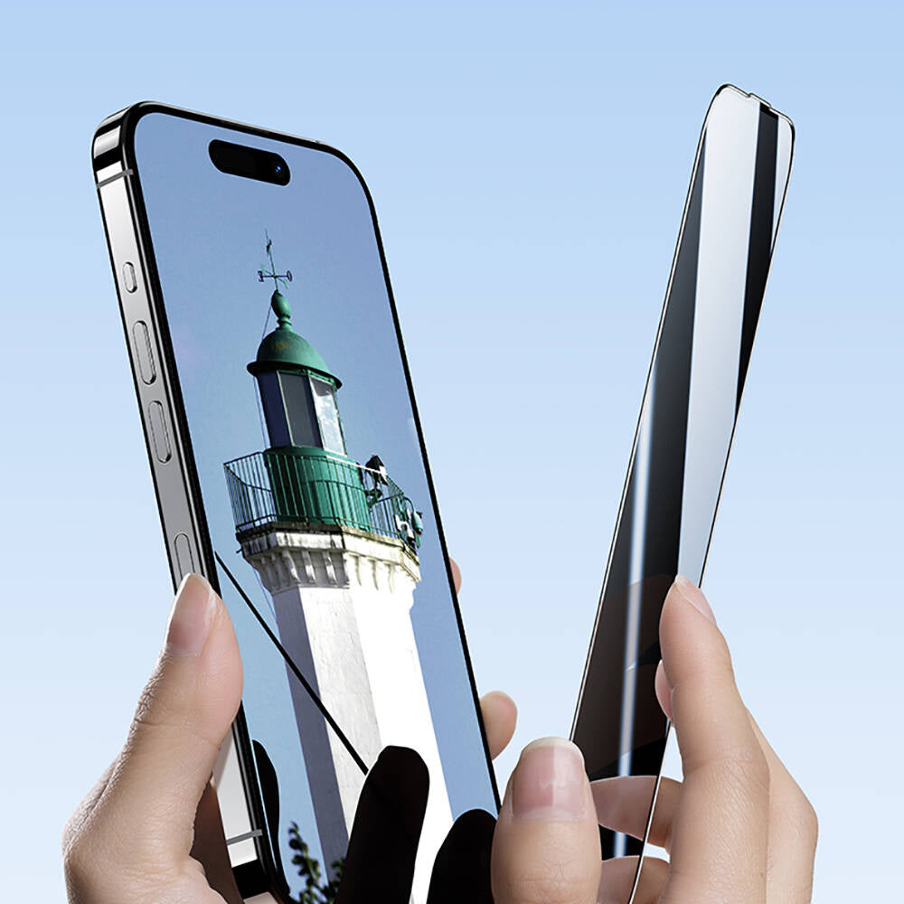 iPhone 16 Hidrofobik Ve Oleofobik Özellikli Benks Privacy Air Shield 0.4mm Ekran Koruyucu 10'lu Paket
