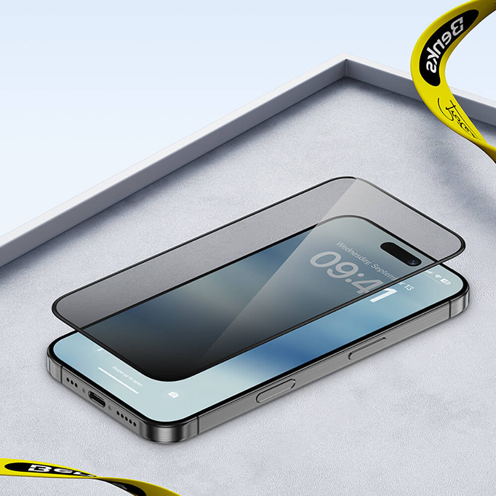 iPhone 16 Hidrofobik Ve Oleofobik Özellikli Benks Privacy Air Shield 0.4mm Ekran Koruyucu 10'lu Paket
