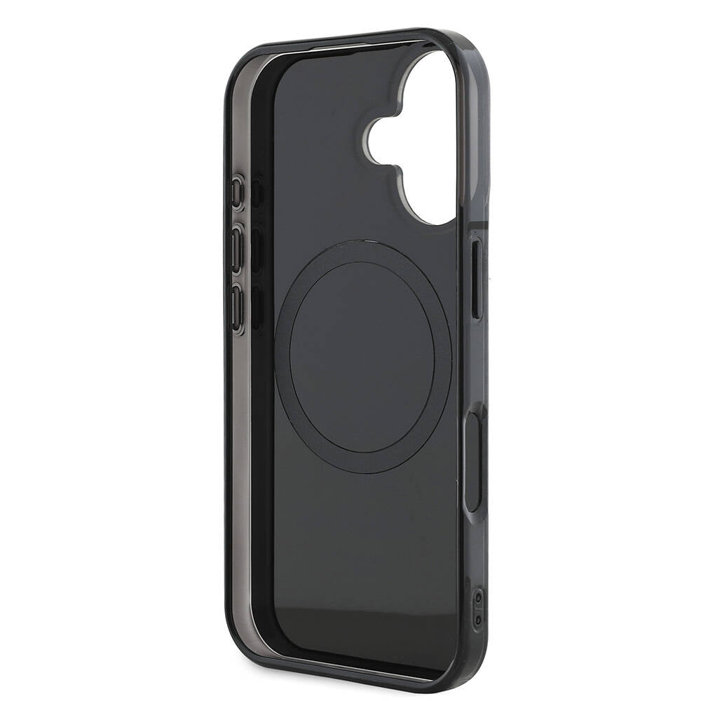 iPhone 16 Kılıf AMG Orjinal Lisanslı M-safe Şarj Özellikli Çift Katmanlı Kırmızı Çapraz Çizgili Kapak