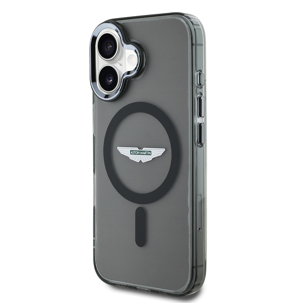 iPhone 16 Kılıf Aston Martin Orjinal Lisanslı M-safe Şarj Özellikli IML Baskı Logolu Buzlu Kapak