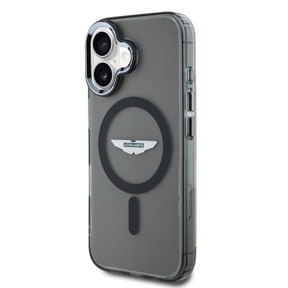 iPhone 16 Kılıf Aston Martin Orjinal Lisanslı M-safe Şarj Özellikli IML Baskı Logolu Buzlu Kapak