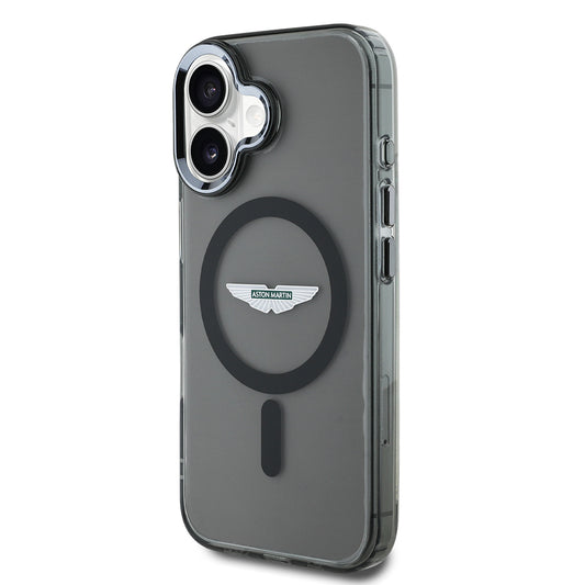 iPhone 16 Kılıf Aston Martin Orjinal Lisanslı M-safe Şarj Özellikli IML Baskı Logolu Buzlu Kapak