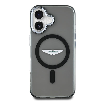 iPhone 16 Kılıf Aston Martin Orjinal Lisanslı M-safe Şarj Özellikli IML Baskı Logolu Buzlu Kapak