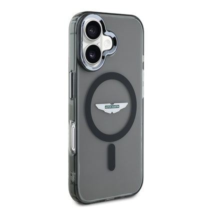 iPhone 16 Kılıf Aston Martin Orjinal Lisanslı M-safe Şarj Özellikli IML Baskı Logolu Buzlu Kapak