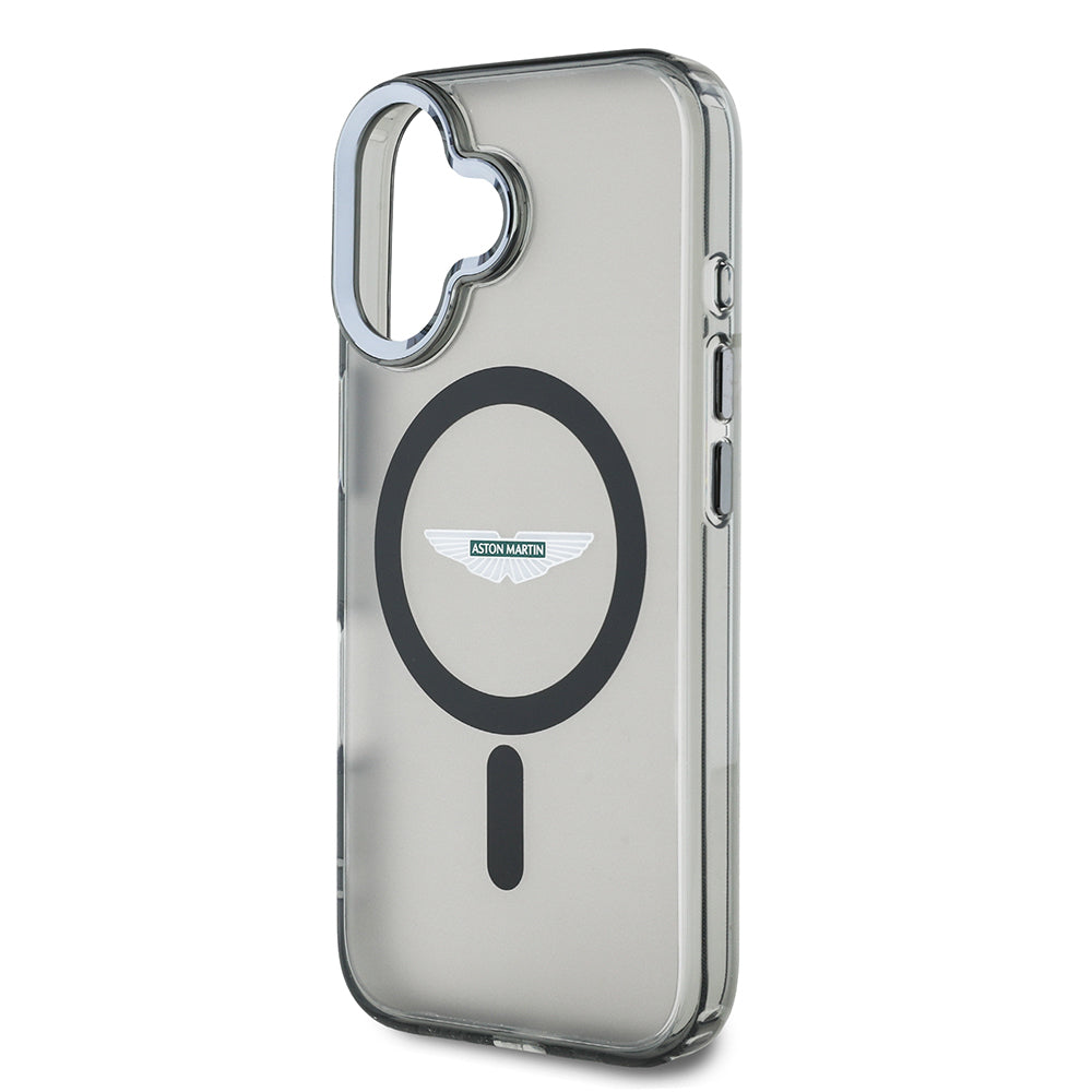 iPhone 16 Kılıf Aston Martin Orjinal Lisanslı M-safe Şarj Özellikli IML Baskı Logolu Buzlu Kapak