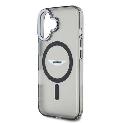 iPhone 16 Kılıf Aston Martin Orjinal Lisanslı M-safe Şarj Özellikli IML Baskı Logolu Buzlu Kapak