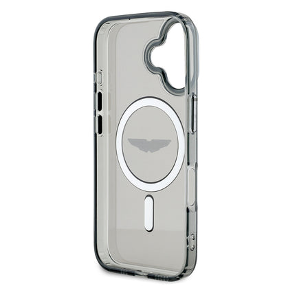 iPhone 16 Kılıf Aston Martin Orjinal Lisanslı M-safe Şarj Özellikli IML Baskı Logolu Buzlu Kapak