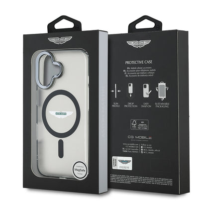 iPhone 16 Kılıf Aston Martin Orjinal Lisanslı M-safe Şarj Özellikli IML Baskı Logolu Buzlu Kapak