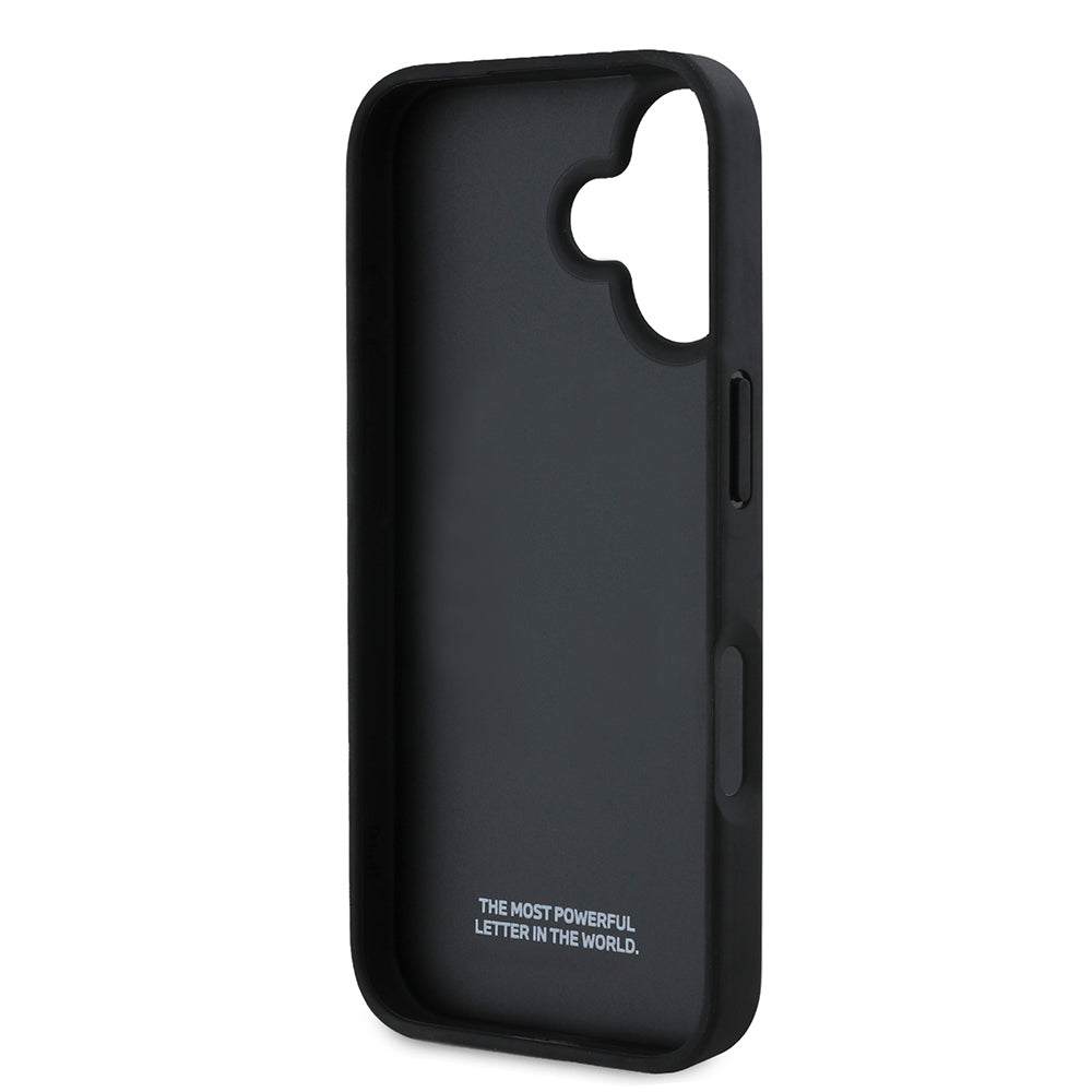 iPhone 16 Kılıf BMW Orjinal Lisanslı Karbon Fiber Tasarımlı ve Metal Logolu PU Deri Kapak
